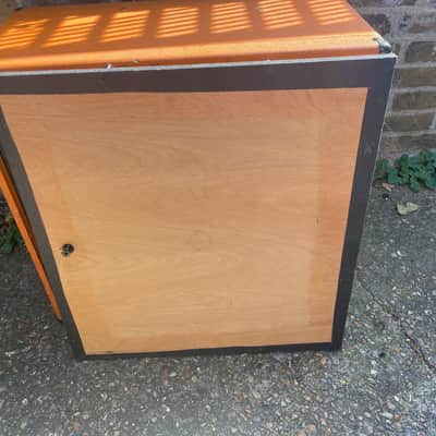 Vintage 1970 1971 Orange 4x12 speaker for amp cabinet empty plywood back very good condition for OR100 120 etc image 6