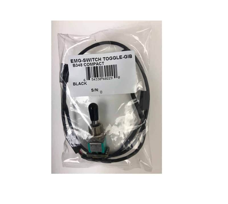 EMG B348 Solderless Toggle Switch 3 Position Lever w/ cable - Compact - Black Knob - 6439 image 1