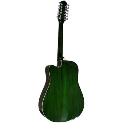 Oscar Schmidt OD312CETGR Cutaway 12 String Acoustic Electric Guitar. Trans Green image 3