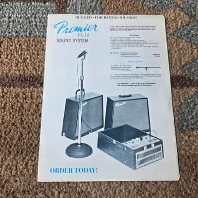 Vintage 1960's Premier Reverberator and PS-14 Sound System Flyer! image 2