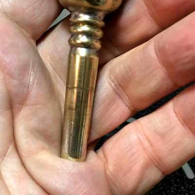 GOLD PLATED VINTAGE RUDY MUCK CUSHION 13C RIM CORNET MOUTHPIECE MID 1950'S VERY GOOD SHAPE ORIG FIN 90% APROX. image 13