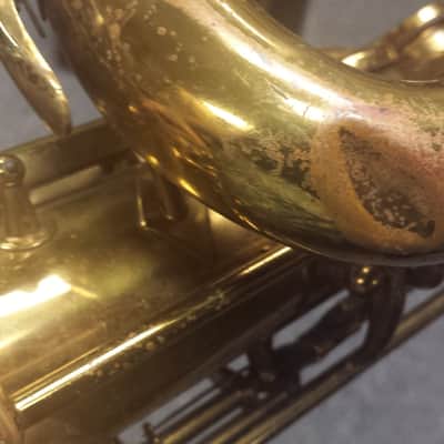 C.G. Conn Baritone Saxophone Sax Elkhart, Indiana Vintage 1932 with Hardshell Case image 10