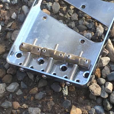 Relic Tele Ashtray Bridge Nickel Old Aged Compensated Brass Saddles For Fender image 2