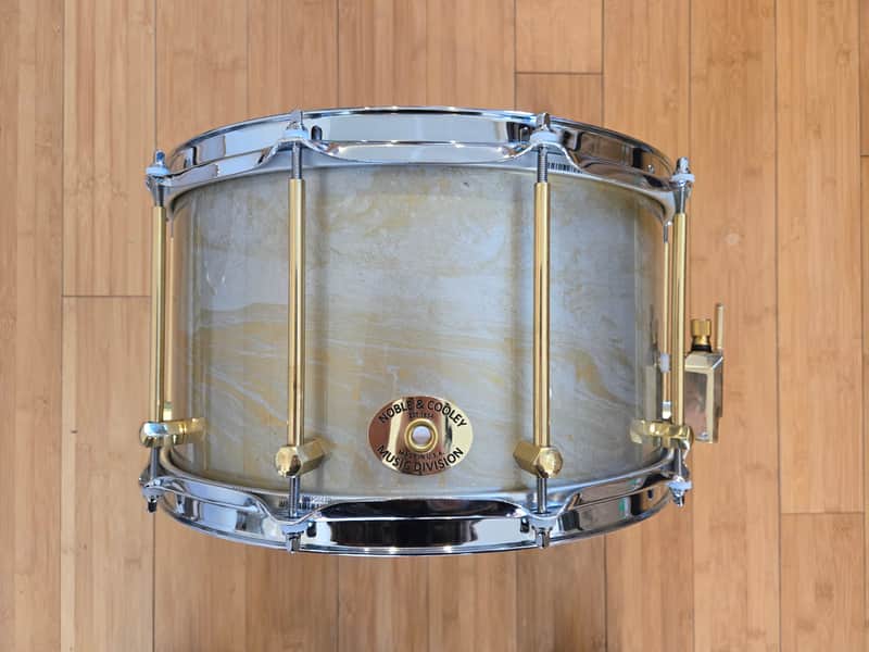 Snares - Noble & Cooley 8x14 SS Oak Snare Drum (Metallic Gold over Metallic Silver Hydro-Dip Gloss) image 1
