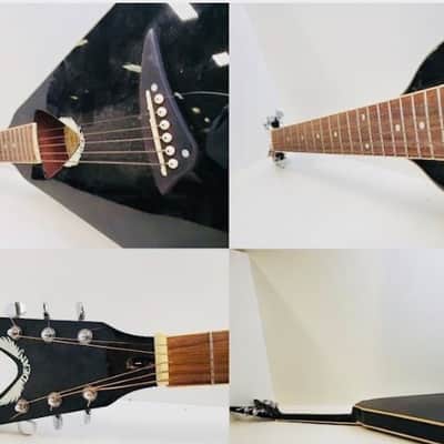 Dean Dean VCO CBK Flying V Acoustic / Electric Guitar 2008 Black image 5