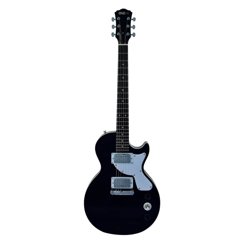 CNZ Audio LP Standard Electric Guitar - Rosewood Fingerboard & Maple Bridge, Black Finish image 1