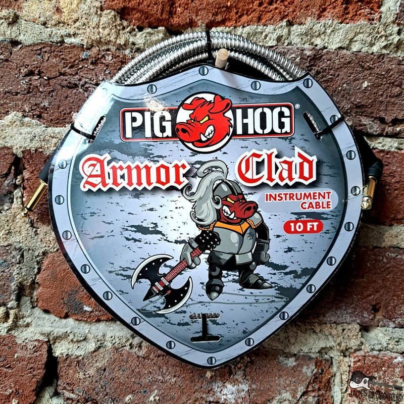 Pig Hog 10ft Armor Clad Right-Angle Instrument Cable image 1