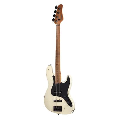 Schecter Nikki Sixx Signature J-4 Sixx Worn Ivory