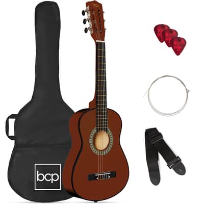 Best Choice Products Kids Acoustic Guitar Beginner Starter Kit with Carrying Case - 30in-Natural Mahogany image 22