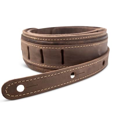 Taylor Guitars Element Distressed Leather 2.5" Guitar Strap in Dark Brown image 4