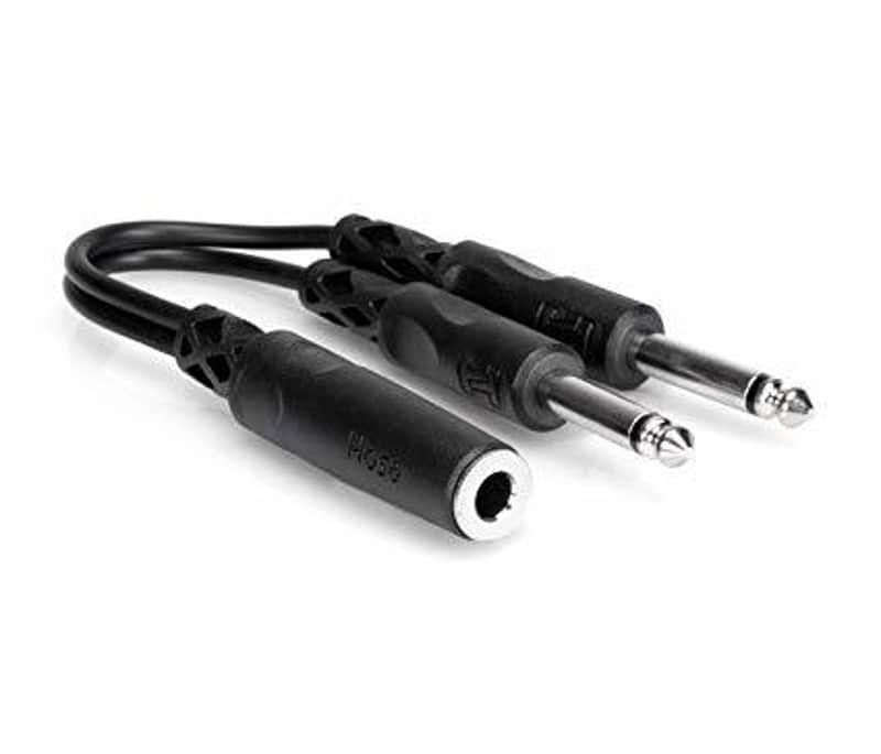 Hosa Y Cable 1/4 in TSF to Dual 1/4 in TS image 1