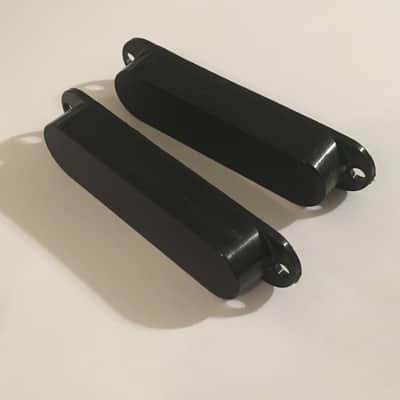 1966 Black Fender Duo Sonic Mustang Guitar Pickup Covers Relic USA Fullerton Era image 2