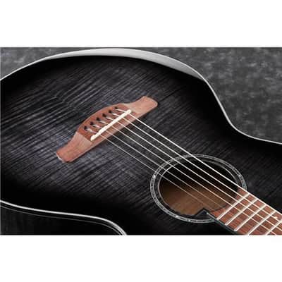 Ibanez AEWC400 Acoustic Electric Guitar, Rosewood Fingerboard, Transparent Black Sunburst image 5