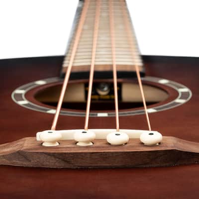 Ortega D7E-BFT-4 Deep Series 7 Spruce Top Mahogany Neck Medium Scale 4-String Acoustic-Electric Bass Guitar image 13
