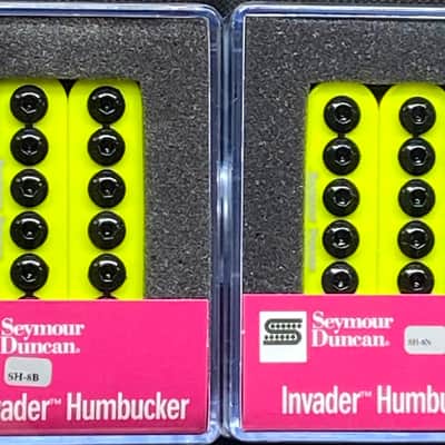 Seymour Duncan Neon Yellow Invader 6 String Humbucker Guitar Pickup Set SH-8b & SH-8n Neck & Bridge image 2
