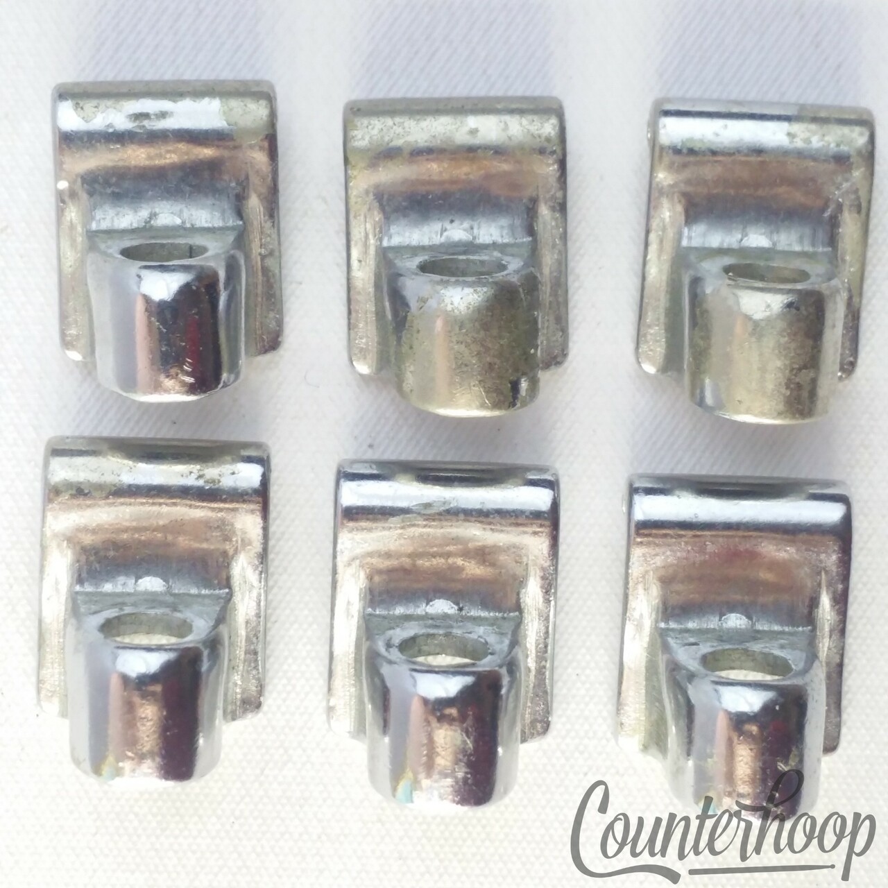 Slingerland 6x Tension T-Rod Clips Chrome Single-Flange Rim Floor/Tom/Snare Drum — main photograph