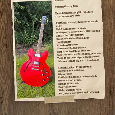Epiphone “Inspired By Gibson” ES-335 (July 2023) Cherry (Frets Levelled, Crowned,& Polished, Full Set Up) image 1