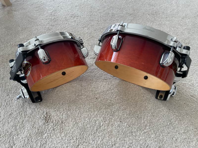 Tama Starclassic Maple 8” & 10” Tymp-Toms in Dark Cherry Fade image 1