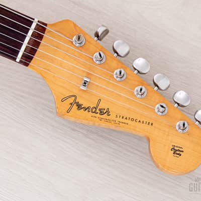 1961 Fender Stratocaster Vintage Guitar Sunburst Slab Board w/ Flame Neck, Hangtag, Strap & Case image 4