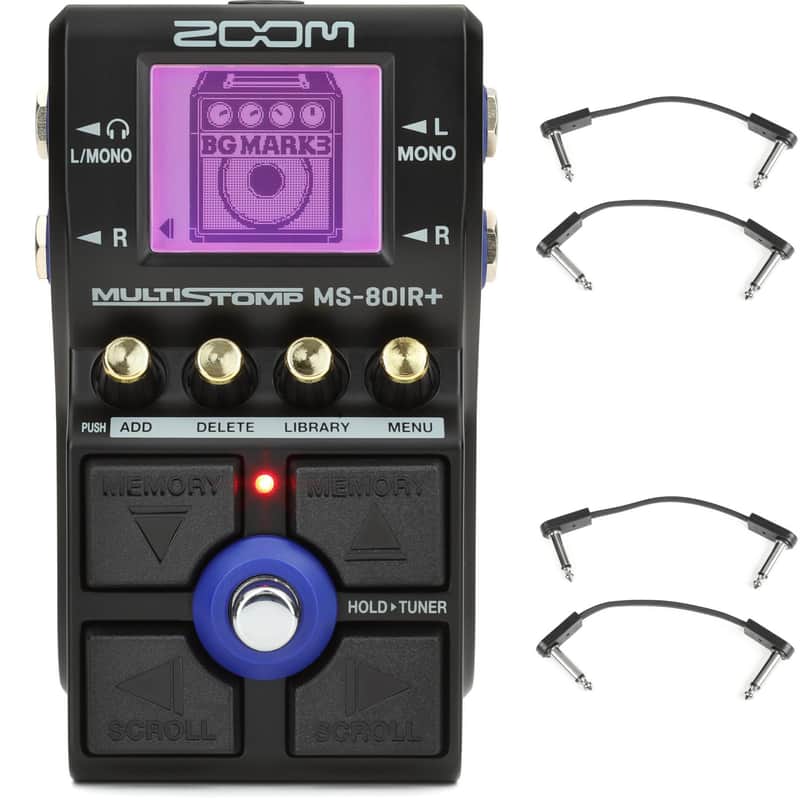 Zoom MS-80 IR+ Amp Sim and Multi-effects Pedal with EBS Patch Cables image 1