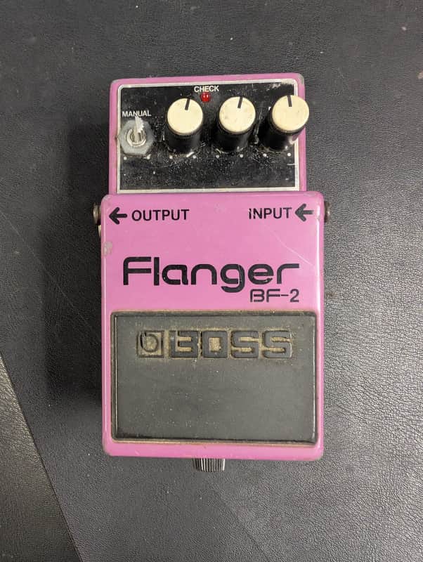 Boss BF-2 Flanger 1990's - Purple - Yellow/orange label image 1