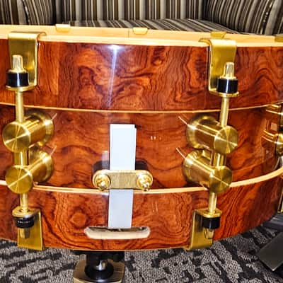 Bearing Edge 14x5.25 Dark Wood Snare Drum RARE 2009 - Lacquer image 7