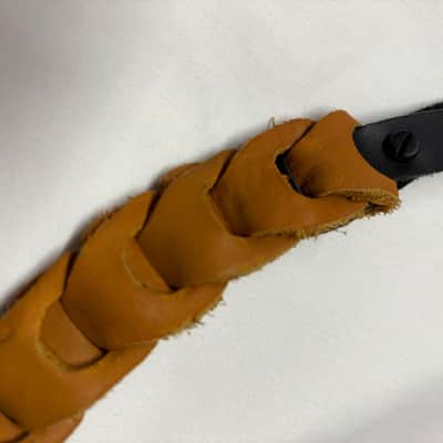 LM Glove LEATHER Weave Links MANDOLIN Strap Orange/Brown - FIRE SALE image 3