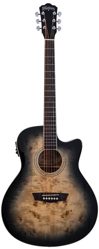 Washburn Deep Forest Burl Grand Auditorium Acoustic/Electric Black Fade image 1