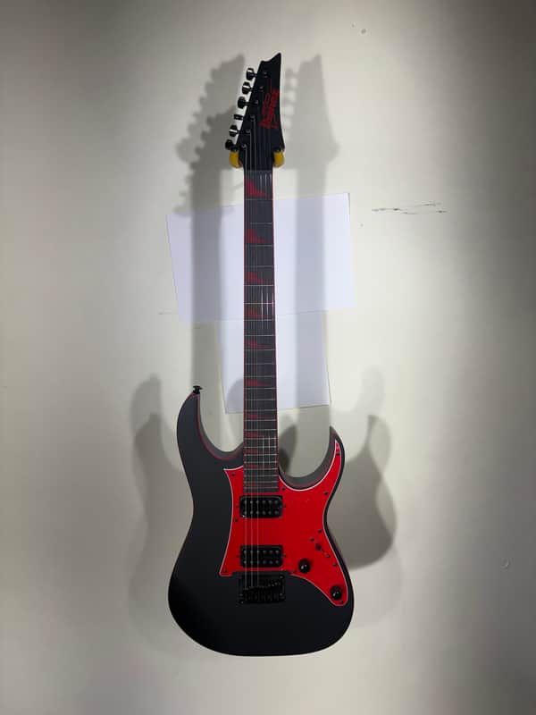 Ibanez GRG131DX-BKF Electric Guitar | Black Flat Red Accents | In-House Adjusted image 1