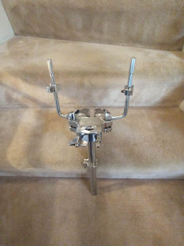 Ludwig Heavy duty chrome double tom mounting post, ball & socket w/ memory locks - clean! image 1