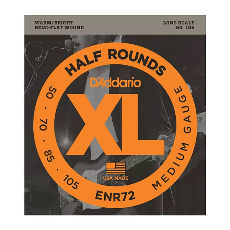 D'Addario ENR72 Half Round Long Scale Medium Bass Strings image 1