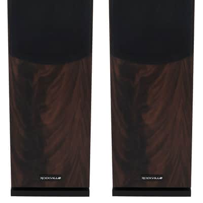 Pair Rockville Lux 658 Dark Wood Dual 6.5" 160 Watt 8 Ohm Hi-Fi Tower Speakers image 2
