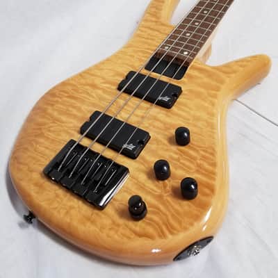 Zon Sonus Standard 4 Maple With Quilt Maple Top Electric Bass Gloss Trans Finish, Black Hardware image 4