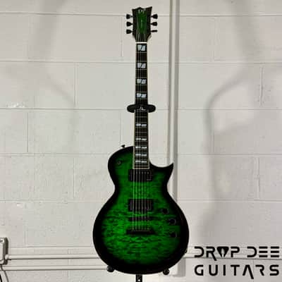 ESP USA Eclipse Electric Guitar w/ Case-Dark Green Sunburst image 2