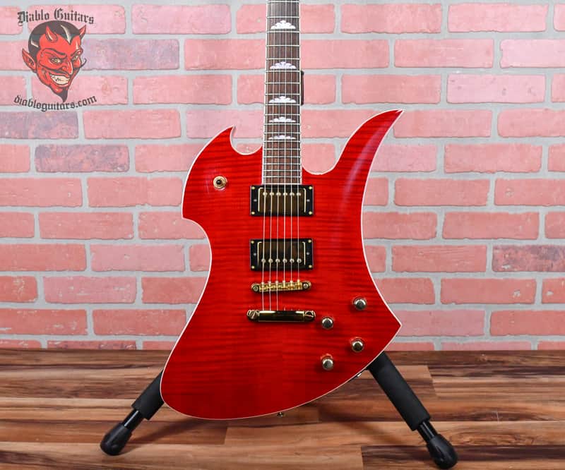 B.C. Rich Mockingbird 100th Namm Limited Edition #52 of 100 Flame Maple Top Transparent Red 2001 w/OHSC image 1