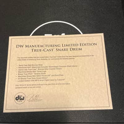 DW MFG True-Cast Limited Edition Bell Bronze Snare Drum, 14" x 4" #71 image 10