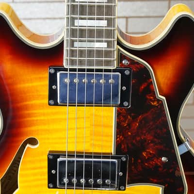 D'Angelico Premier Mini DC with Pau Ferro Fretboard - Dark Iced Tea Burst image 4
