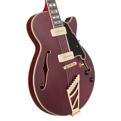 D'Angelico Deluxe Mini Dc Single Cutaway w/ stairstep tailpiece Satin Trans Wine image 3