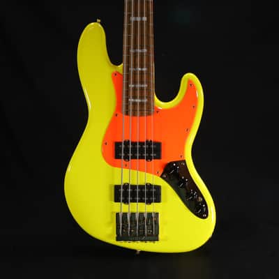 Fender MonoNeon Jazz Bass V Maple Fingerboard Neon Yellow 021 image 9