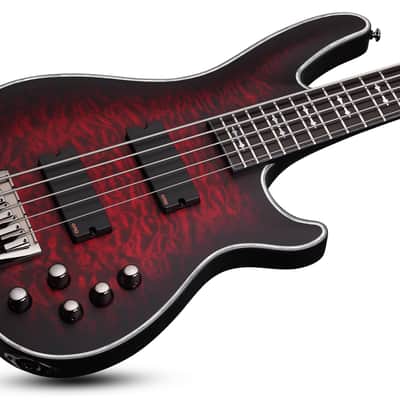 Schecter Hellraiser Extreme-5 Crimson Red Burst Satin image 2