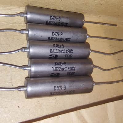 5x 0.022uF NOS Soviet K40Y-9 PIO 22 nF 1000v guitar tone capacitors Paper In Oil Amp Lot of 5 pcs image 5