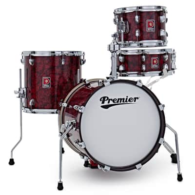 Premier Heritage 4 Pc Drum Kit Set w/ 16" Bass - Burgundy Red Pearl image 1