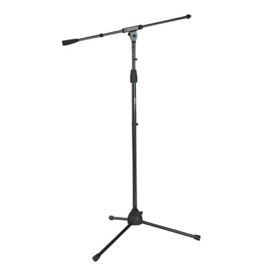 Gator Frameworks Standard Tripod Microphone Stand with Boom Arm, Adjustable Height, and Both 3/8\" and 5/8\" Adapters (GFW-MIC-2010) image 1