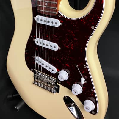 Harley Benton ST-62 Strat-Style Electric Guitar Vintage White Finish image 8