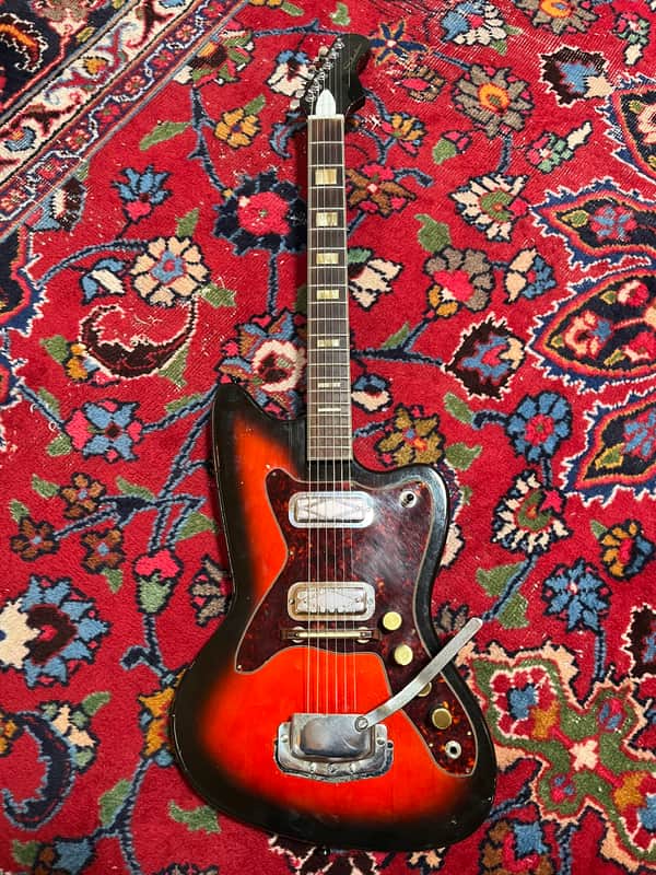Updated Silvertone 1478 Silhouette 1963 - 1966 - Red Burst - Very Good