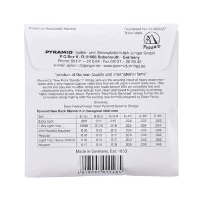 Pyramid New Rock Standard Electric Guitar Strings Modern 11-48 image 2