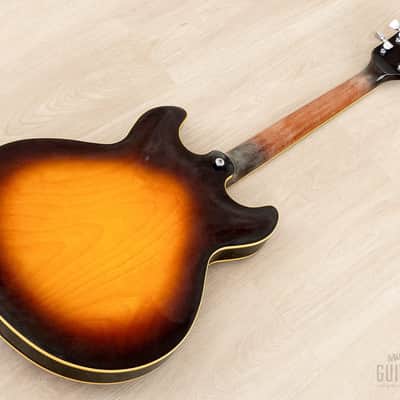1987 Yamaha Super Axe SA-1800 Vintage Carved Top Semi-Hollow Guitar Brown Sunburst w/ Spinex Humbuckers, Case image 11