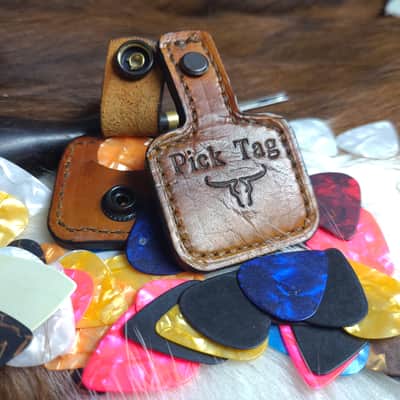 The PickTag™ Handcrafted Full-Grain Leather Guitar Pick Holder image 2