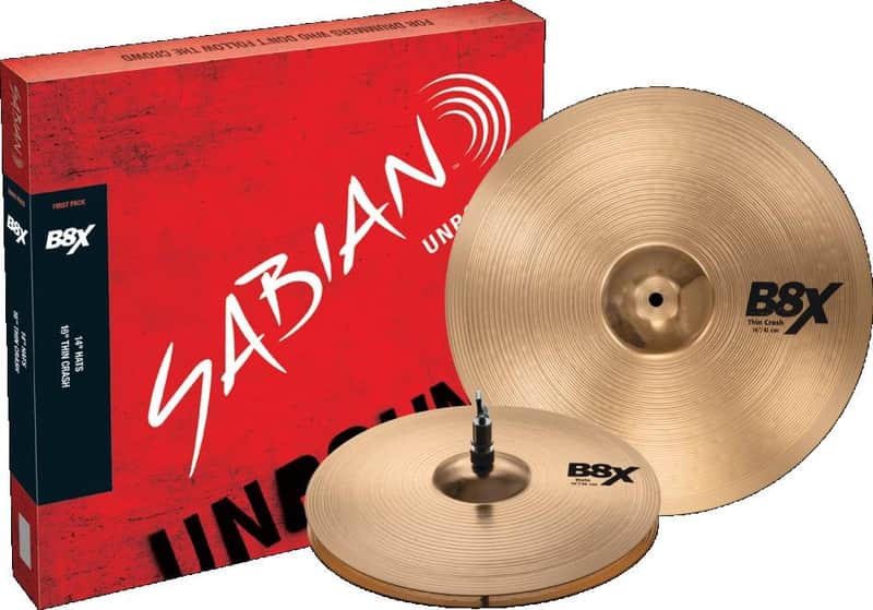 SABIAN 45011X B8X First Pack w/14" Hats, 16" Crash 2-Pack Cymbal Package Made In Canada image 1