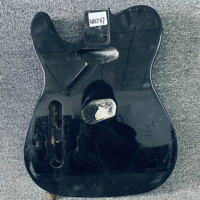 Black Left Handed Guitar Telecaster Tele Style Basswood Body image 1